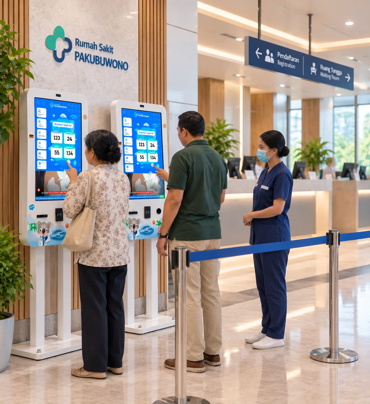 Antrian pendaftaran pasien Ecalyptus